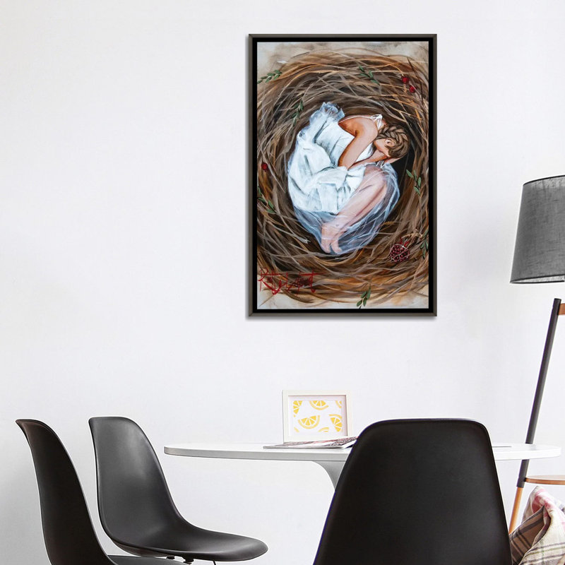 Nid dormant - RAZ363, H 40 po x l 26 po, Impression sur toile flottante sans passe-partout, Gris
