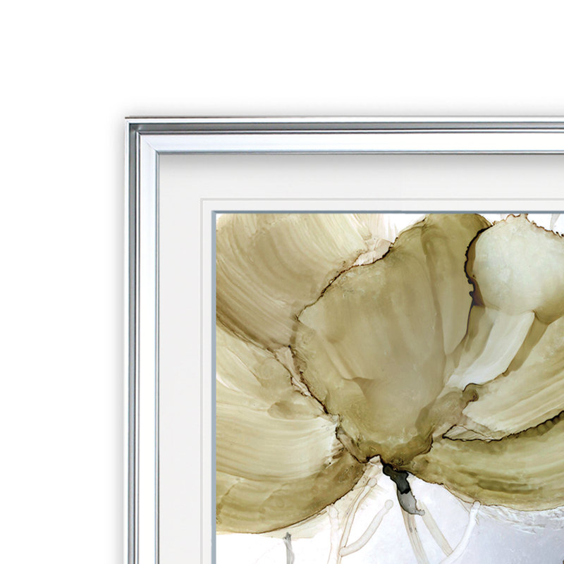 Coquelicots iridescents - reproduction d'art, H 17,5 po x l 17,5 po x P 1,5 po, Encadrement argenté