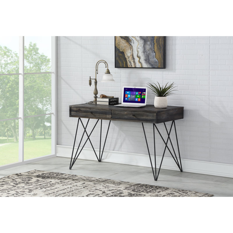 Dauphin Solid Wood Iron Writing Desk