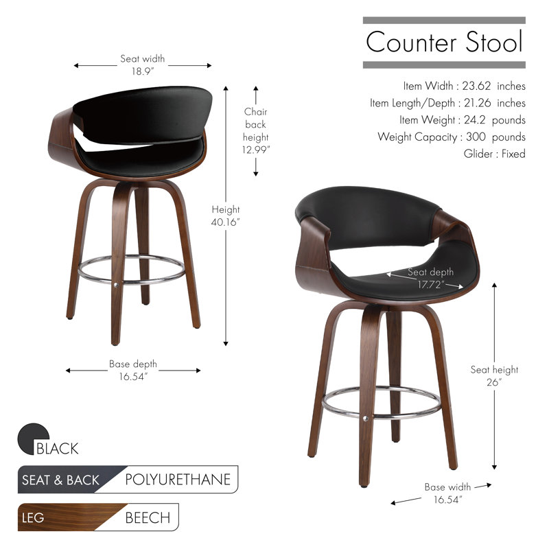 Mccrae Bar Stool, Counter Stool (26" Seat Height)