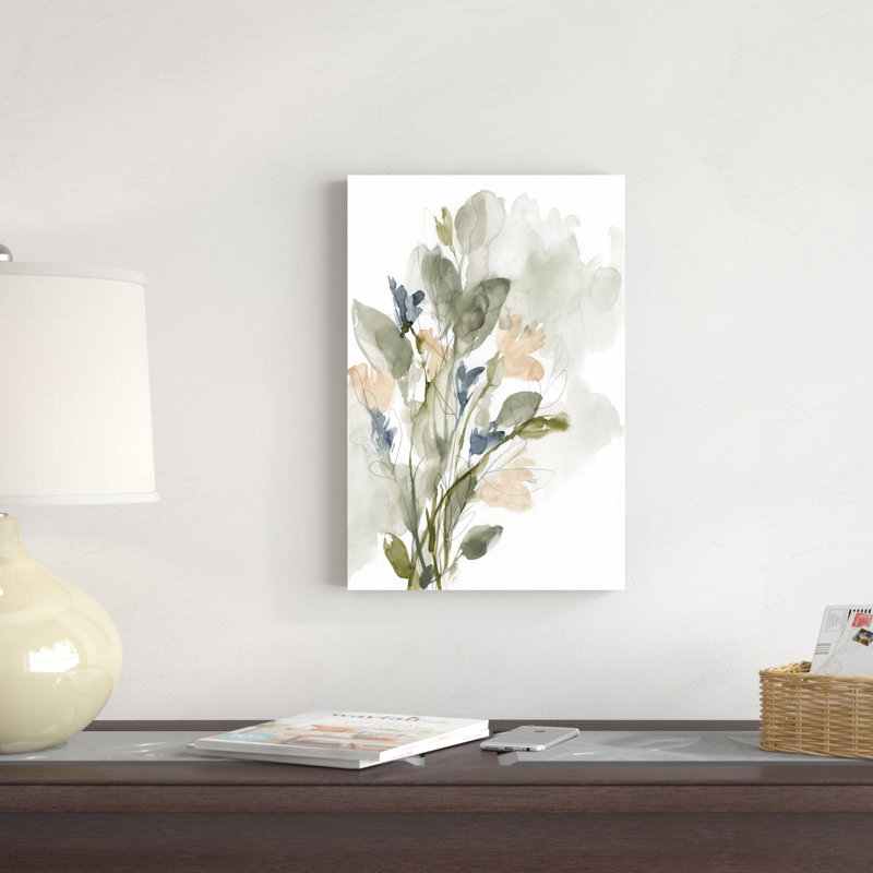 «Flower Cluster I» par Jennifer Goldberger - peinture sur toile tendue, H 18 po x l 12 po