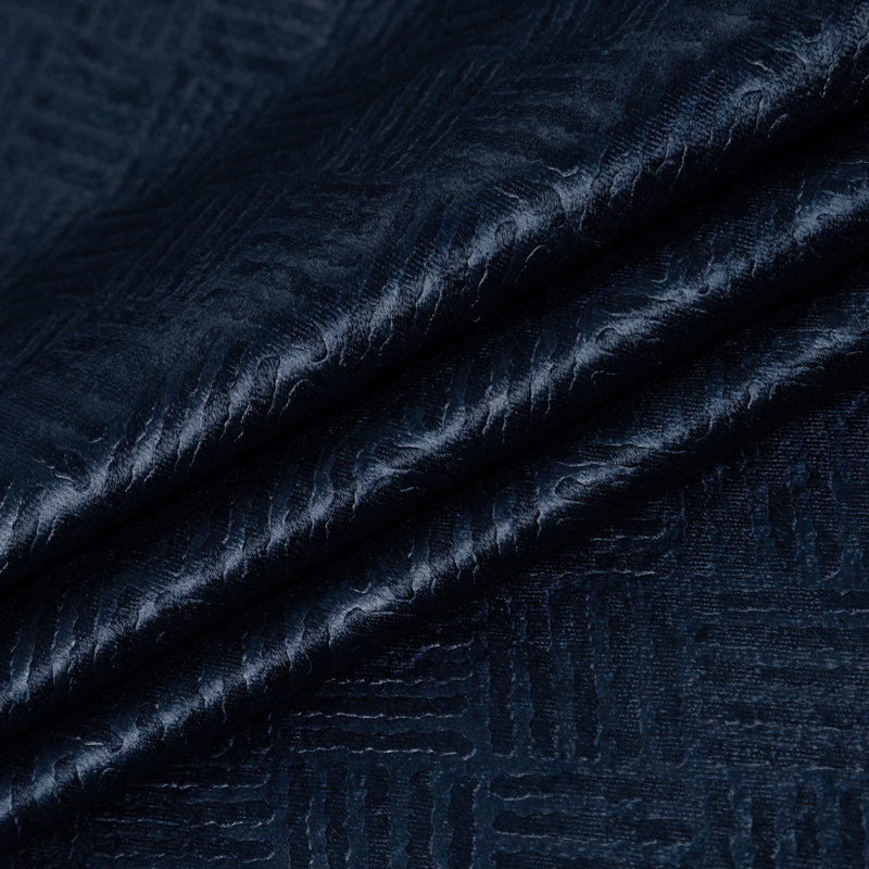 Paire de rideaux semi-transparents avec œillets Hotel, Bleu marine