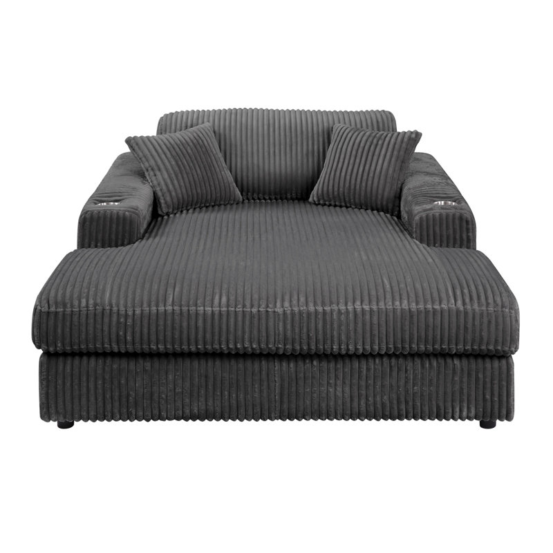 Hilde Chaise W/2 Pillows, Gray