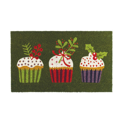30x18 Natural Coir Fiber and PVC Non Slip Outdoor Doormat with Weather Resistant Textured Surface and Heavy Duty Backing
