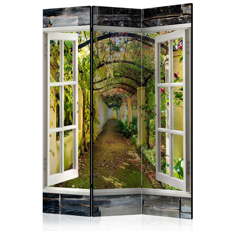 Choual Solid Wood Folding Room Divider, 3