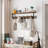 Floating Corner Shelves Set of 4, Rustic Pine Wooden Wall Décor Storage, L Shaped Corner Shelf