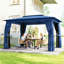 Pavillon de jardin en acier bleu et polyester et cadre extérieur en acier de 10 pi x 12 pi pour l'espace extérieur