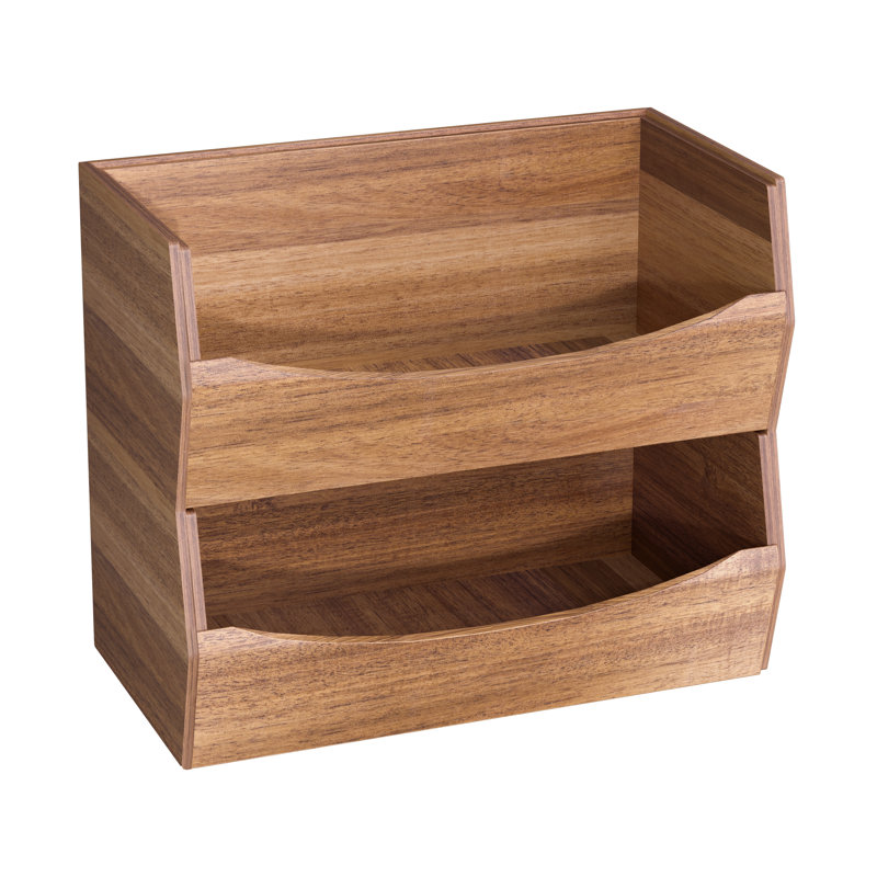 Acacia Wood Stackable Bin Organizer