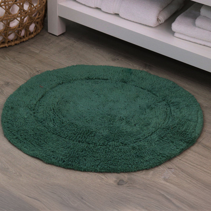 Tapis de salle de bain, Vert bouteille, Rond 22 po