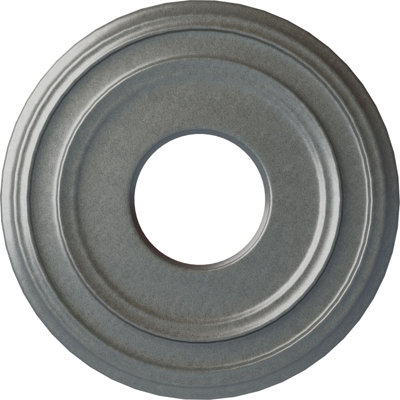 Endurathane Classic Ceiling Medallion, 12 3/8"OD x 4"ID x 1 1/8"P (Fits Canopies up to 7 1/4"), Hand-Painted Platinum Finish
