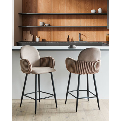 Set of 2 Bar Chairs AMITY Fabric