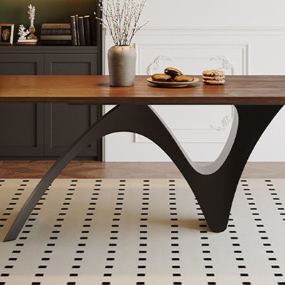 Retro solid wood rectangular creative dining table