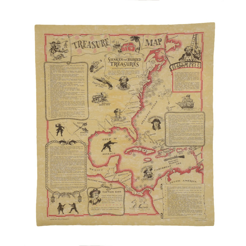Carte shipwrecks historique de trésor enterré
