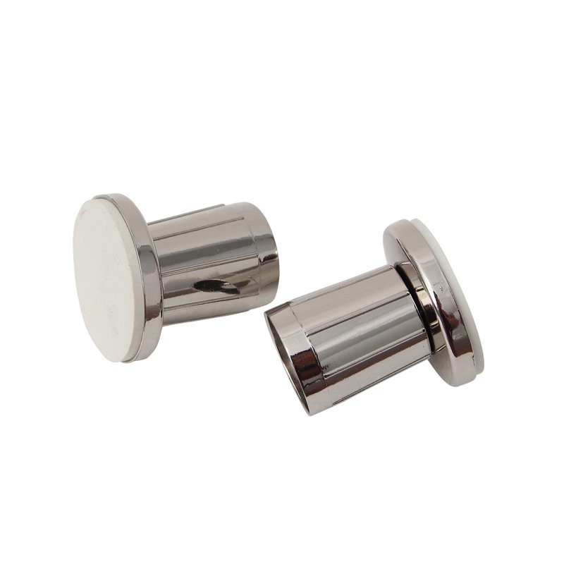 Bride de tringle de douche réglable (paire), Nickel poli