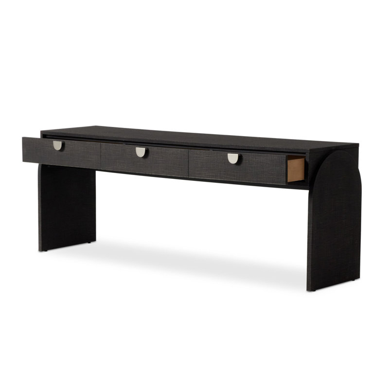 Cressida 78'' W Console Table, Black Linen
