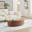 Table basse ovale moderne de luxe avec tiroir en noyer foncé
