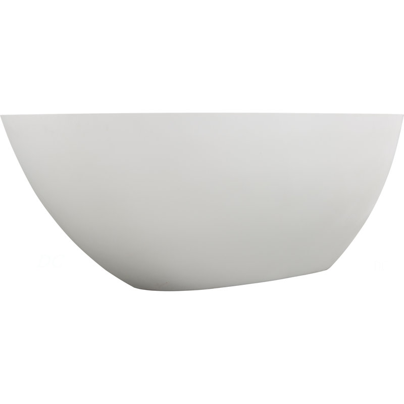 59" Luxury Handcrafted Stone Resin Freestanding Soaking Bathtub With Overflow In Matte White, Cupc Certified - GF-24S02-59MW