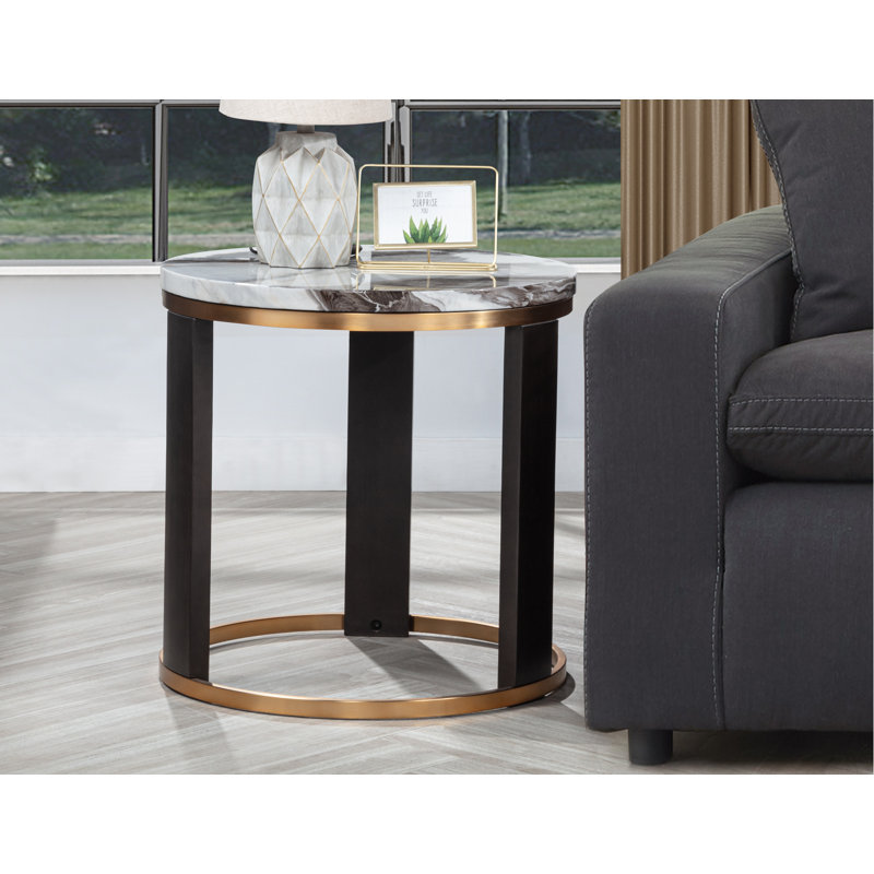 Table de bout ronde Islandaise ivoire 24 po