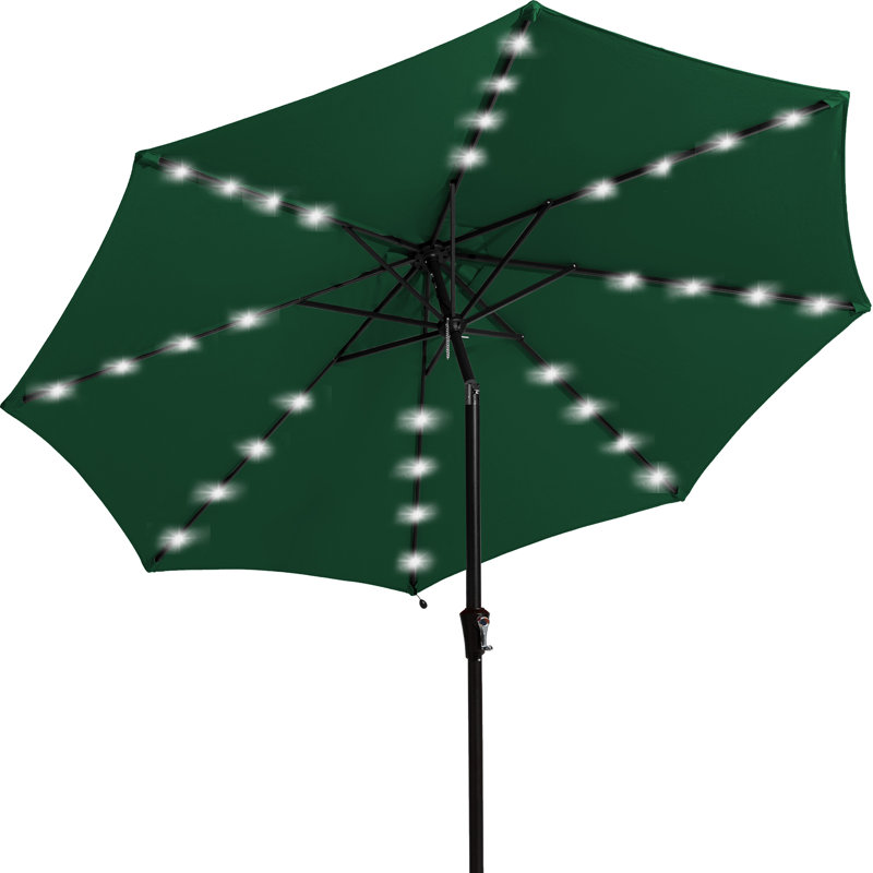 Parasol de marché avec manivelle Beka, Orange, H 99,6 po x l 132 po x P 132 po