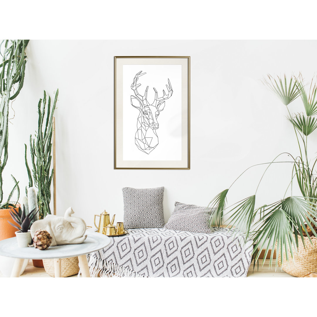 Gerahmtes Poster Minimalist Deer