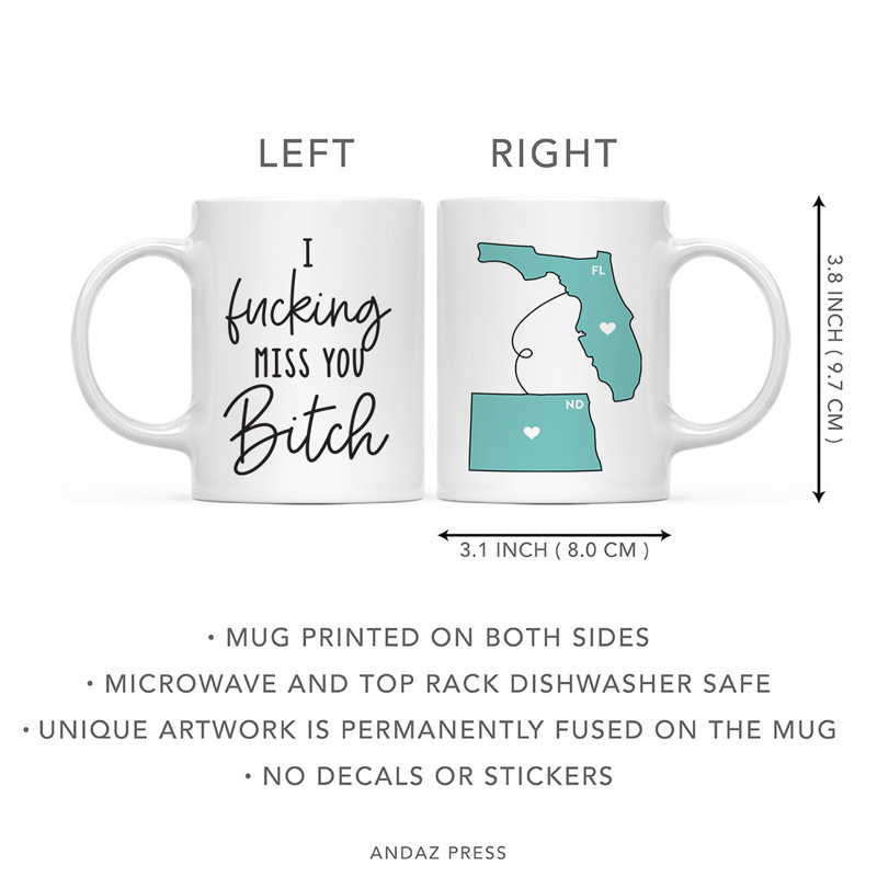 Ceramic Coffee Mug, Florida And North Dakota