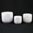 3-piece White Stoneware Planter Pot Set With Vertical Line Texture