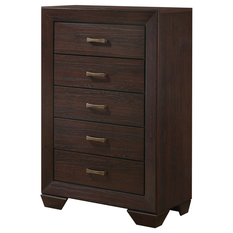 Commode 5 tiroirs Brookes, Cacao foncé