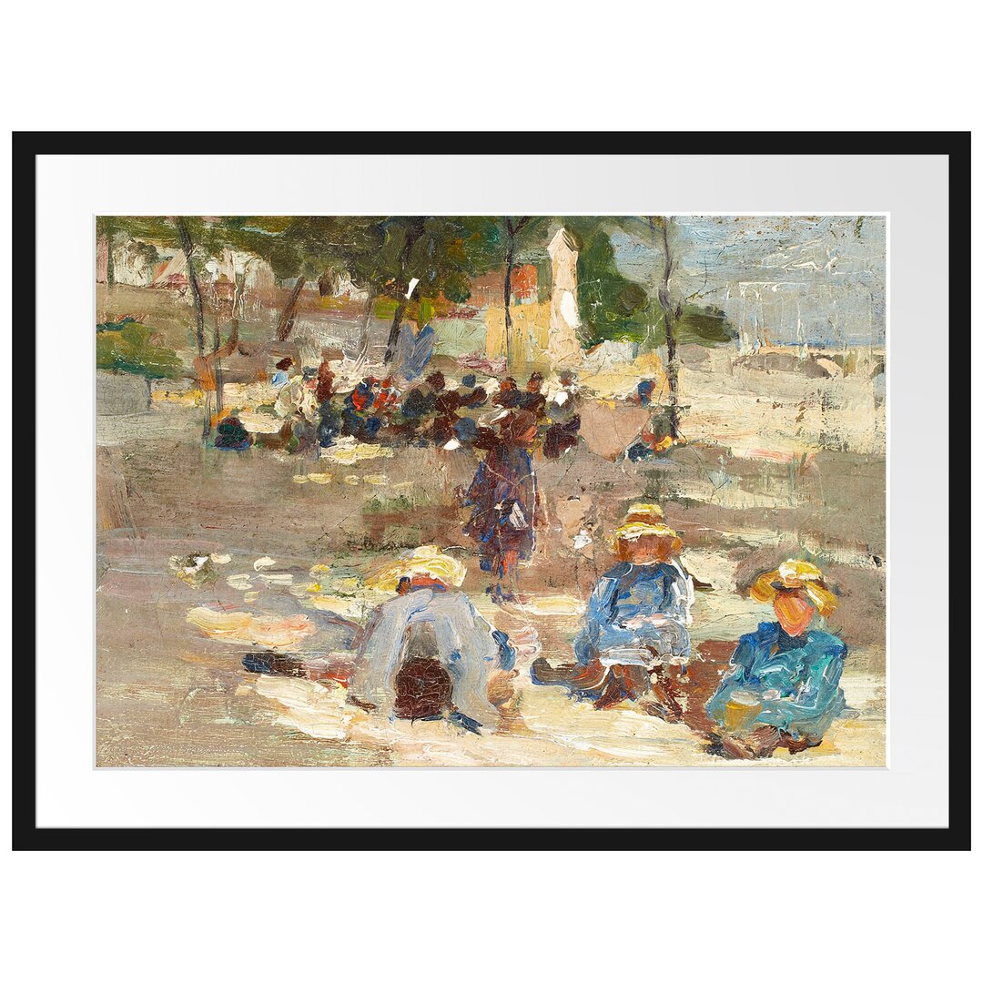 Gerahmtes Poster Picnic in the Park von Max Liebermann