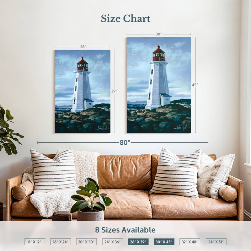Lilie Peggy's Cove Lighthouse, 39" H x 26" W