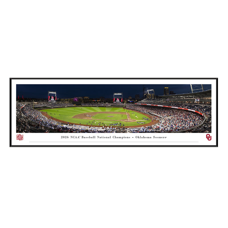 2026 College World Series, Oklahoma Sooners - cadre standard, Framed without Mat