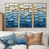 Toile avec cadre flottant or