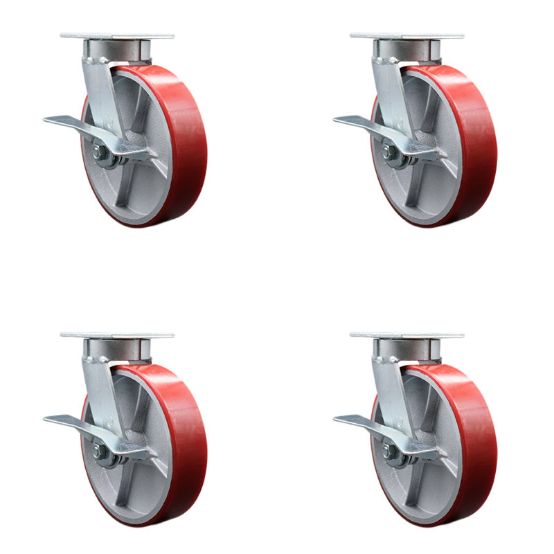 Poly sur roulettes en acier, Rouge