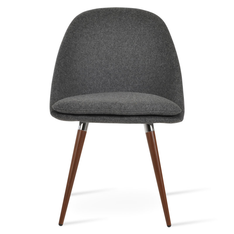 Avanos Ana Side Chair, Dark Gray, Walnut/Chrome