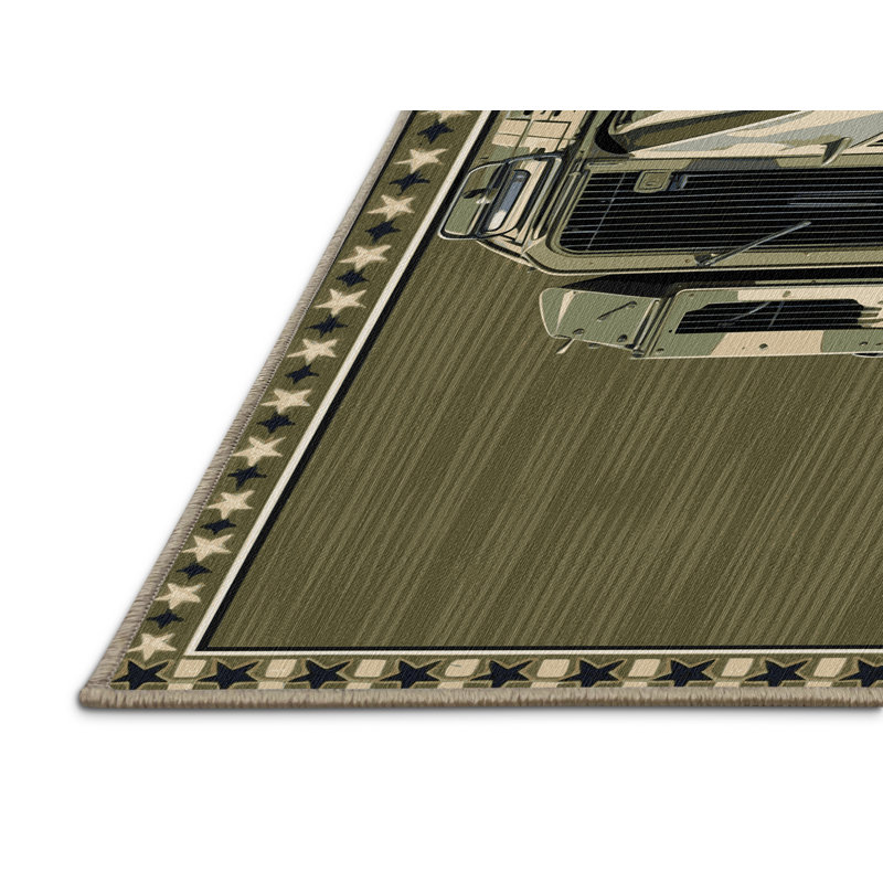 Tapis de transport brun lavable à la machine, Carré 3 pi