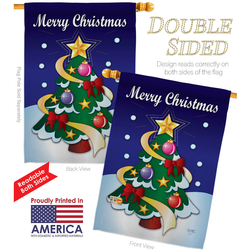 Double Sided 40'' H x 28'' W Polyester Christmas House Flag