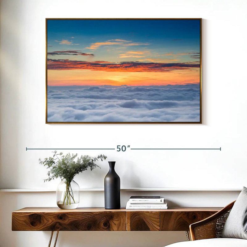 Sunscape Cloudscape, Cadre flottant doré, 40 po x 27 po