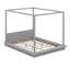Lit plateforme à baldaquin en bois avec tête de lit, structure en bois massif, aucun sommier requis, support de lattes en bois robuste-132798015-132798018