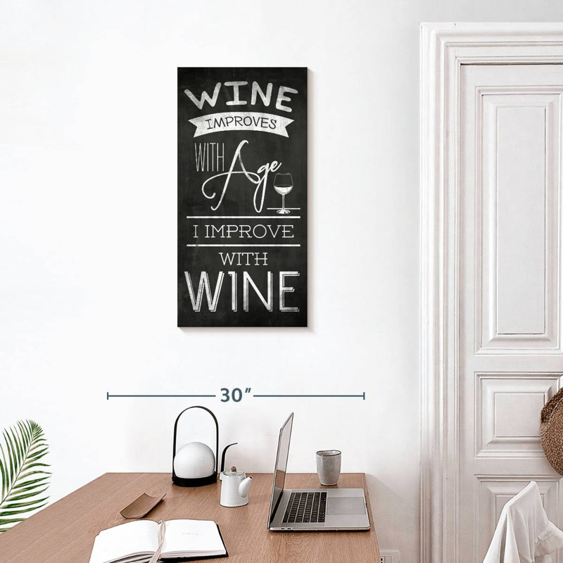 Funny Wine Typography, 30" H x 15" W