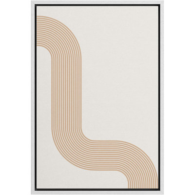 IDÉE4WALL, reproduction d'art sur toile encadrée, rétro, motif de vagues rétro, formes abstraites, illustrations, minimalisme, géométrique décoratif pour le salon, la chambre à coucher, le bureau