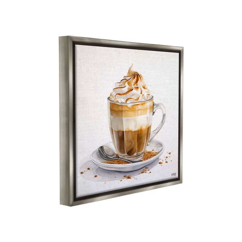 «Café Dessert Latte» sur toile, Cadre flottant gris lustré, H 25 po x l 25 po