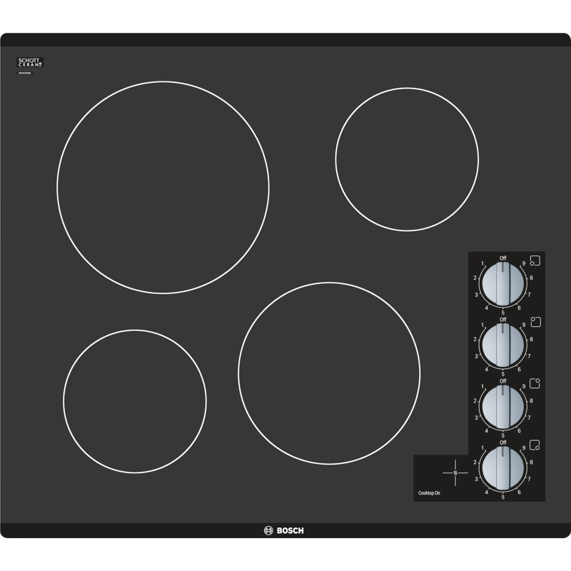 Plaque de cuisson électrique 23,5 "à 4 brûleurs 500 Series 500