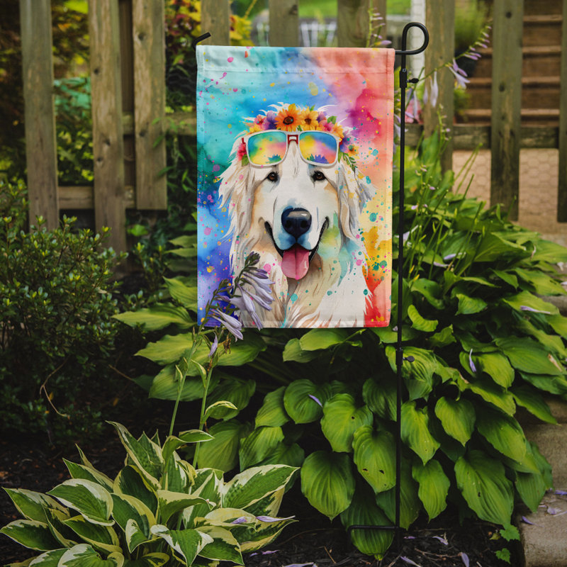 Drapeau de jardin Hippie Dawg, Great Pyrenees