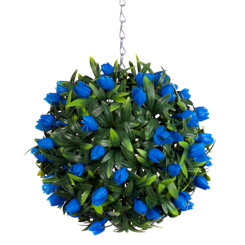 Faux Plant, 24cm H x 24cm W x 24cm D, Blue