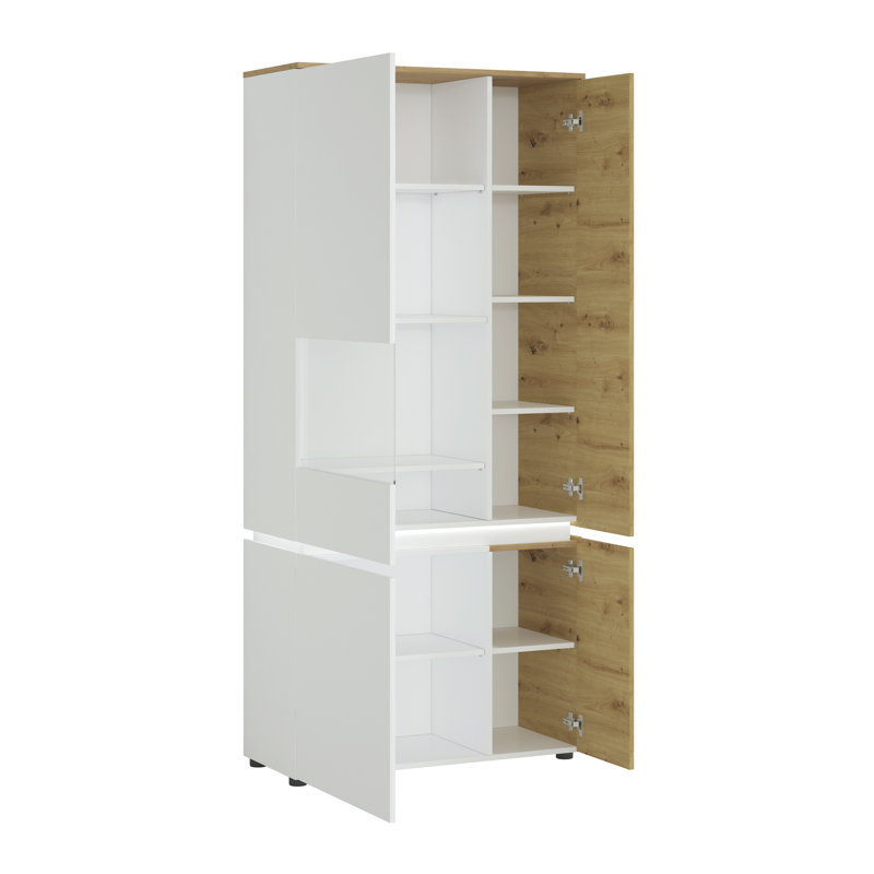 Bobbye Display Cabinet, Oak/White, Left