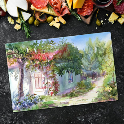 Signild Tempered Glass House Garden Chopping Board
