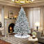 Arbre de Noël artificiel à charnière de qualité supérieure de 7 pi avec support en métal - Branches artificielles pour la maison / le bureau-2116585978-2116585977