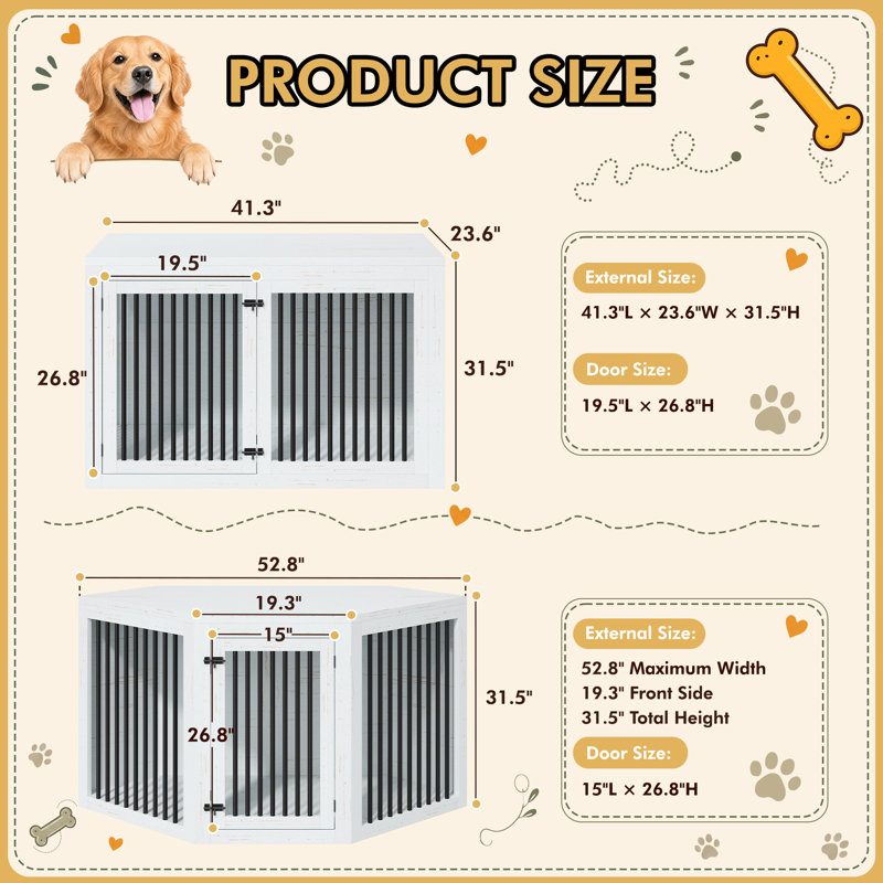 Cage pour chien Aletza, Blanc
