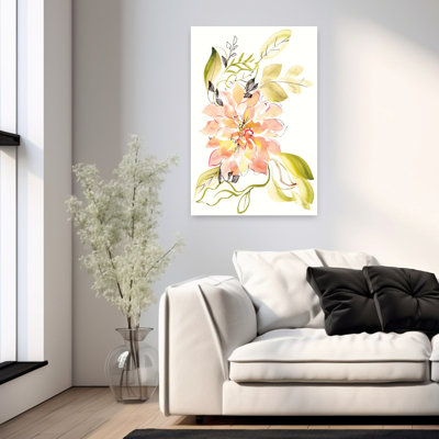 Contemporary Art Contemporary Flower Art by Kristy Rice - Wrapped Canvas Print