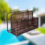 Rolling PE Poolside Storage Basket with Side Shelves, Mobile Outdoor Organizer for Pool Floats Toys Towels on Deck Patio Garden-2096352251