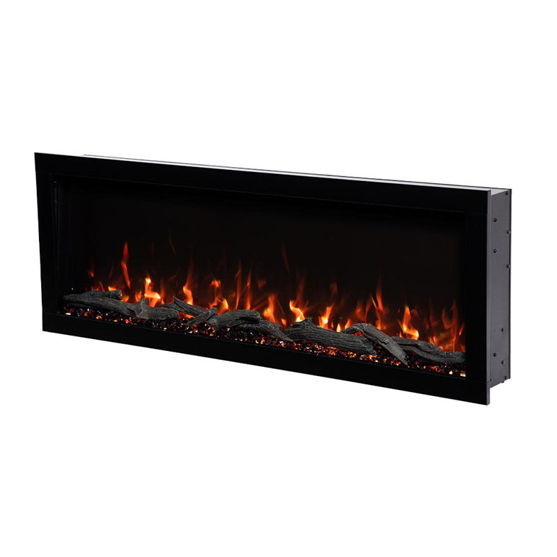 Highmark 50" Recessed or Wall Mounted Electric Fireplace Heater, 10 Flame Colors, Google & Alexa Compatible, Logs & Crystals, Remote Control